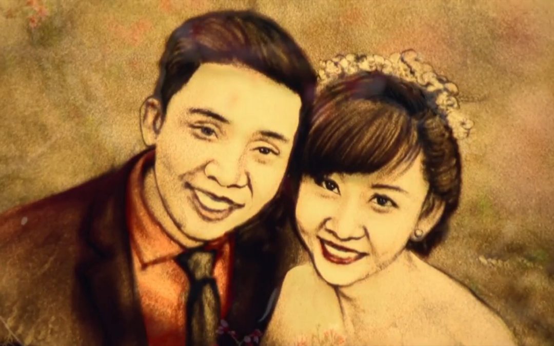 Tranh Cát Đám Cưới Nguyên Hậu